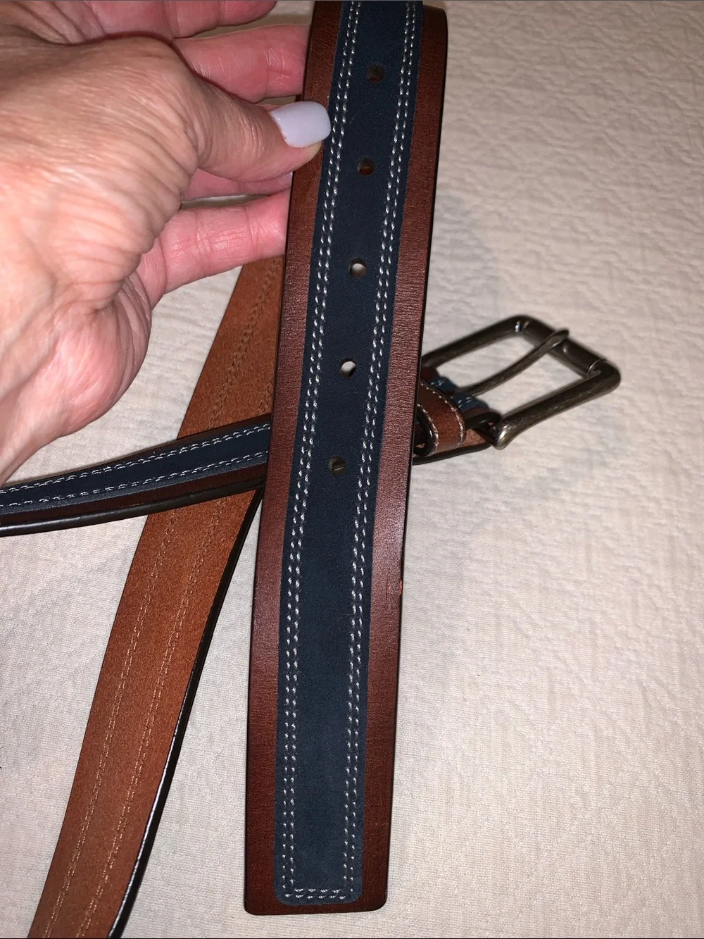 Johnston and Murphy, black and brown belt, leather and suede size 36